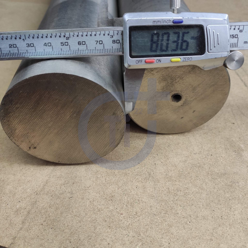 Титановий пруток 80мм марка ВТ1-0 © Titanium Plus Титановий пруток 80мм марка ВТ1-0